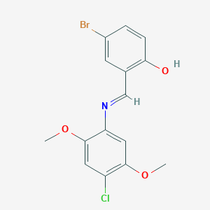 molecular formula C15H13BrClNO3 B11995057 4-bromo-2-{(E)-[(4-chloro-2,5-dimethoxyphenyl)imino]methyl}phenol 