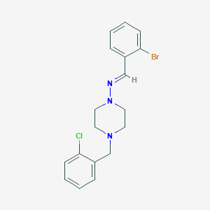 molecular formula C18H19BrClN3 B11995059 (2-Bromo-benzylidene)-(4-(2-chloro-benzyl)-piperazin-1-YL)-amine 