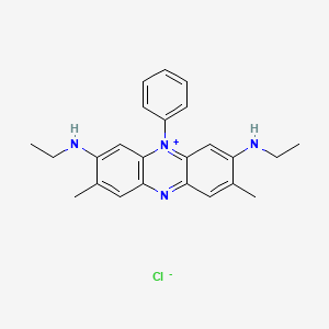 molecular formula C24H27ClN4 B11995066 3,7-Bis(ethylamino)-2,8-dimethyl-5-phenylphenazin-5-ium chloride CAS No. 122142-77-2