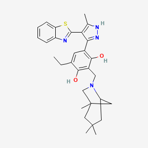 4-[4-(1,3-Benzothiazol-2-YL)-5-methyl-1H-pyrazol-3-YL]-6-ethyl-2-[(1,3,3-trimethyl-6-azabicyclo[3.2.1]oct-6-YL)methyl]-1,3-benzenediol