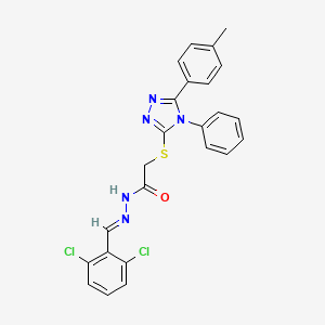 molecular formula C24H19Cl2N5OS B11995091 N'-[(E)-(2,6-dichlorophenyl)methylidene]-2-{[5-(4-methylphenyl)-4-phenyl-4H-1,2,4-triazol-3-yl]sulfanyl}acetohydrazide 