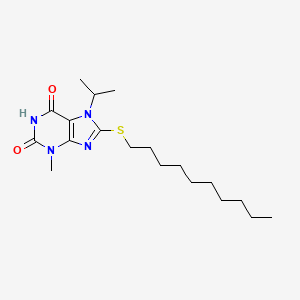 molecular formula C19H32N4O2S B11995101 8-Decylsulfanyl-7-isopropyl-3-methyl-3,7-dihydro-purine-2,6-dione 