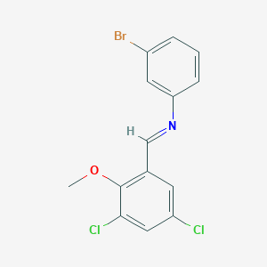 3-bromo-N-[(E)-(3,5-dichloro-2-methoxyphenyl)methylidene]aniline