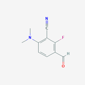 molecular formula C10H9FN2O B119953 6-(二甲氨基)-2-氟-3-甲酰基苯甲腈 CAS No. 148901-53-5