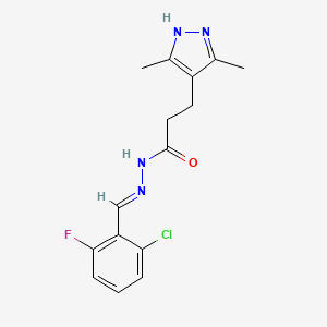 N'-[(E)-(2-chloro-6-fluorophenyl)methylidene]-3-(3,5-dimethyl-1H-pyrazol-4-yl)propanohydrazide