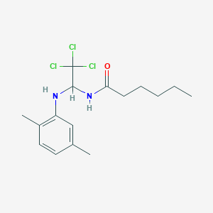 molecular formula C16H23Cl3N2O B11995349 N-(2,2,2-Trichloro-1-(2,5-dimethylanilino)ethyl)hexanamide 