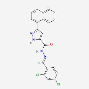 molecular formula C21H14Cl2N4O B11995361 5-Naphthalen-1-YL-2H-pyrazole-3-carboxylic acid (2,4-DI-CL-benzylidene)hydrazide 