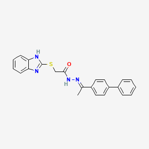 molecular formula C23H20N4OS B11995384 2-(1H-benzimidazol-2-ylsulfanyl)-N'-[(1E)-1-(biphenyl-4-yl)ethylidene]acetohydrazide 