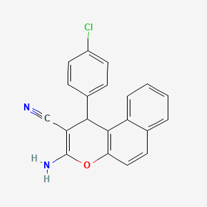 molecular formula C20H13ClN2O B11995430 3-amino-1-(4-chlorophenyl)-1H-benzo[f]chromene-2-carbonitrile 