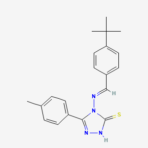 molecular formula C20H22N4S B11995447 4-((4-Tert-butylbenzylidene)amino)-5-(4-methylphenyl)-4H-1,2,4-triazole-3-thiol 