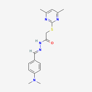 molecular formula C17H21N5OS B11995461 N'-{(E)-[4-(Dimethylamino)phenyl]methylidene}-2-[(4,6-dimethyl-2-pyrimidinyl)sulfanyl]acetohydrazide 