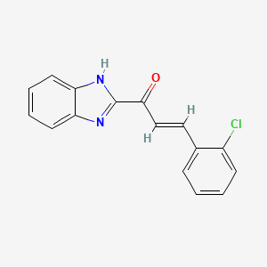 molecular formula C16H11ClN2O B11995583 1-(1H-benzimidazol-2-yl)-3-(2-chlorophenyl)-2-propen-1-one 