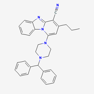 molecular formula C32H31N5 B11995589 1-(4-Benzhydryl-1-piperazinyl)-3-propylpyrido[1,2-a]benzimidazole-4-carbonitrile 