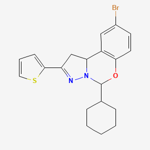 9-Bromo-5-cyclohexyl-2-(2-thienyl)-1,10B-dihydropyrazolo[1,5-C][1,3]benzoxazine