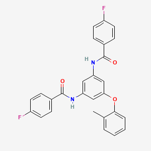 4-fluoro-N-[3-[(4-fluorobenzoyl)amino]-5-(2-methylphenoxy)phenyl]benzamide