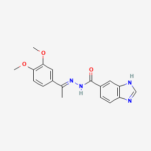 molecular formula C18H18N4O3 B11995612 N'-[(E)-1-(3,4-dimethoxyphenyl)ethylidene]-1H-benzimidazole-6-carbohydrazide 