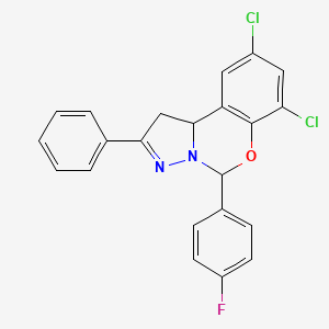 7,9-Dichloro-5-(4-fluorophenyl)-2-phenyl-1,10b-dihydropyrazolo[1,5-c][1,3]benzoxazine