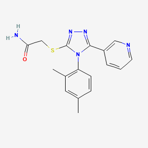 molecular formula C17H17N5OS B1199563 2-[[4-(2,4-Dimethylphenyl)-5-(3-pyridinyl)-1,2,4-triazol-3-yl]thio]acetamide 