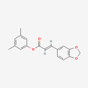 molecular formula C18H16O4 B11995667 (E)-3,5-dimethylphenyl 3-(benzo[d][1,3]dioxol-5-yl)acrylate 