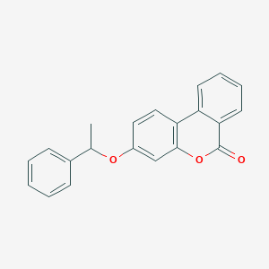 molecular formula C21H16O3 B11995731 3-(1-phenylethoxy)-6H-benzo[c]chromen-6-one 