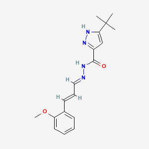 molecular formula C18H22N4O2 B11995739 5-Tert-BU-2H-pyrazole-3-carboxylic acid (3-(2-meo-phenyl)-allylidene)-hydrazide 