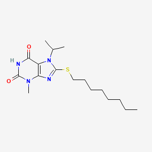 molecular formula C17H28N4O2S B11995812 7-Isopropyl-3-methyl-8-octylsulfanyl-3,7-dihydro-purine-2,6-dione 