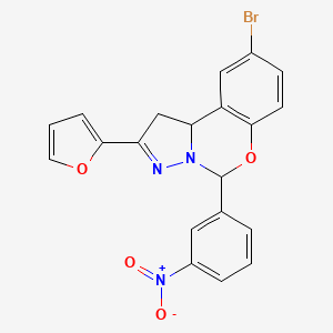 9-Bromo-2-(2-furyl)-5-(3-nitrophenyl)-1,10b-dihydropyrazolo[1,5-c][1,3]benzoxazine