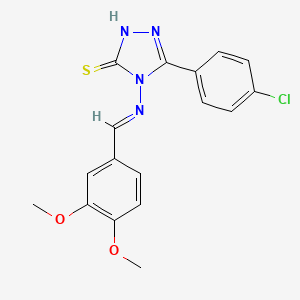 5-(4-Chlorophenyl)-4-((3,4-dimethoxybenzylidene)amino)-4H-1,2,4-triazole-3-thiol