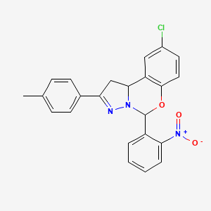 9-Chloro-2-(4-methylphenyl)-5-(2-nitrophenyl)-1,10b-dihydropyrazolo[1,5-c][1,3]benzoxazine