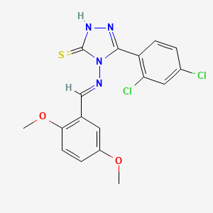 5-(2,4-Dichlorophenyl)-4-{[(E)-(2,5-dimethoxyphenyl)methylidene]amino}-4H-1,2,4-triazol-3-YL hydrosulfide