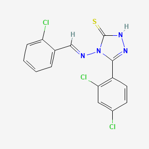 molecular formula C15H9Cl3N4S B11995985 4-((2-Chlorobenzylidene)amino)-5-(2,4-dichlorophenyl)-4H-1,2,4-triazole-3-thiol 