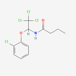 molecular formula C12H13Cl4NO2 B11996035 N-[2,2,2-trichloro-1-(2-chlorophenoxy)ethyl]butanamide 