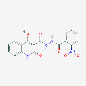 4-hydroxy-N'-(2-nitrobenzoyl)-2-oxo-1H-quinoline-3-carbohydrazide