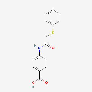 molecular formula C15H13NO3S B11996174 4-{[(Phenylsulfanyl)acetyl]amino}benzoic acid 