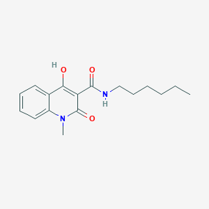 molecular formula C17H22N2O3 B11996205 N-hexyl-4-hydroxy-1-methyl-2-oxo-1,2-dihydroquinoline-3-carboxamide 