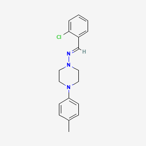 molecular formula C18H20ClN3 B11996206 N-[(E)-(2-chlorophenyl)methylidene]-4-(4-methylphenyl)-1-piperazinamine 