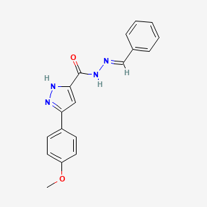 (E)-N'-benzylidene-3-(4-methoxyphenyl)-1H-pyrazole-5-carbohydrazide