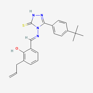 2-allyl-6-((E)-{[3-(4-tert-butylphenyl)-5-mercapto-4H-1,2,4-triazol-4-yl]imino}methyl)phenol