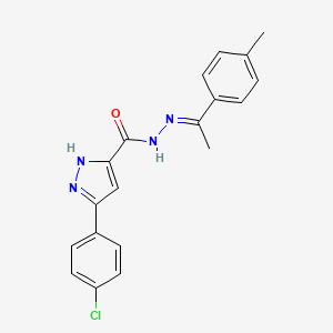 molecular formula C19H17ClN4O B11996296 5-(4-CL-Phenyl)-2H-pyrazole-3-carboxylic acid (1-P-tolyl-ethylidene)-hydrazide 