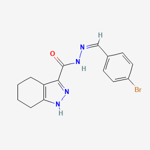 molecular formula C15H15BrN4O B11996316 4,5,6,7-Tetrahydro-1H-indazole-3-carboxylic acid (4-bromo-benzylidene)-hydrazide 