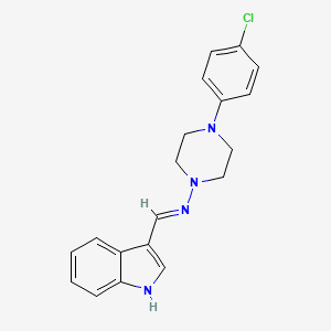 4-(4-chlorophenyl)-N-[(E)-1H-indol-3-ylmethylidene]piperazin-1-amine