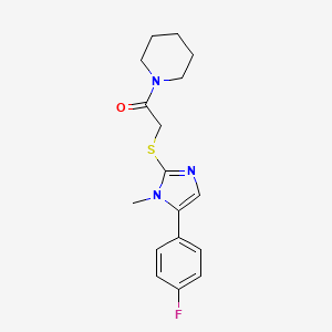 molecular formula C17H20FN3OS B1199634 2-[[5-(4-Fluorophenyl)-1-methyl-2-imidazolyl]thio]-1-(1-piperidinyl)ethanone 