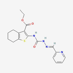 Ethyl 2-({[2-(2-pyridinylmethylene)hydrazino]carbonyl}amino)-4,5,6,7-tetrahydro-1-benzothiophene-3-carboxylate