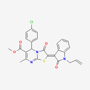 Methyl (2Z)-2-(1-allyl-2-oxo-1,2-dihydro-3H-indol-3-ylidene)-5-(4-chlorophenyl)-7-methyl-3-oxo-2,3-dihydro-5H-[1,3]thiazolo[3,2-A]pyrimidine-6-carboxylate