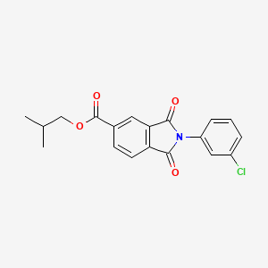 molecular formula C19H16ClNO4 B11996380 2-Methylpropyl 2-(3-chlorophenyl)-1,3-dioxoisoindole-5-carboxylate 