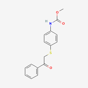 molecular formula C16H15NO3S B11996471 methyl N-(4-phenacylsulfanylphenyl)carbamate CAS No. 307325-60-6