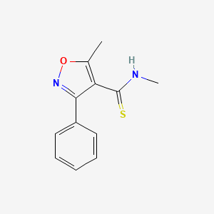 molecular formula C12H12N2OS B11996535 N,5-dimethyl-3-phenyl-1,2-oxazole-4-carbothioamide 