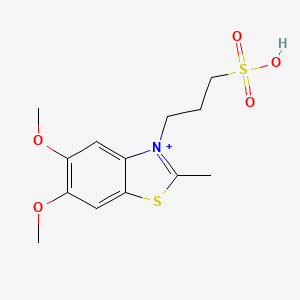 molecular formula C13H18NO5S2+ B11996688 3-(5,6-Dimethoxy-2-methyl-1,3-benzothiazol-3-ium-3-yl)-1-propanesulfonate 