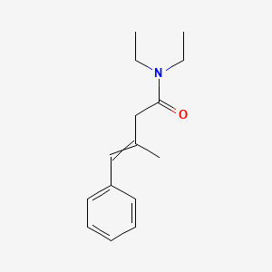 molecular formula C15H21NO B1199671 3-Methyl-4-phenyl-3-butenoic acid diethylamide 