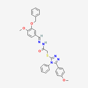 N'-{(E)-[3-(benzyloxy)-4-methoxyphenyl]methylidene}-2-{[5-(4-methoxyphenyl)-4-phenyl-4H-1,2,4-triazol-3-yl]sulfanyl}acetohydrazide